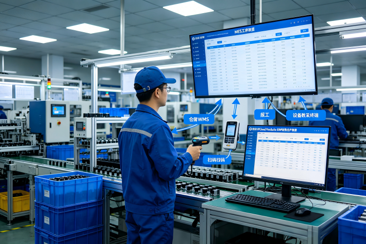 一体化用友 ERP+MES 全链路打通车间实景效果图.png