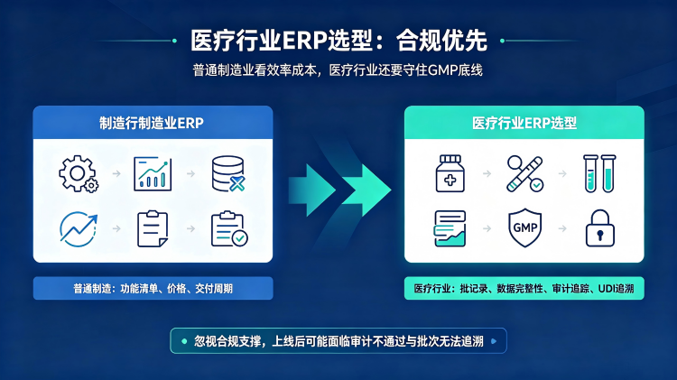 医疗行业ERP选型核心要求与GMP合规要点图解