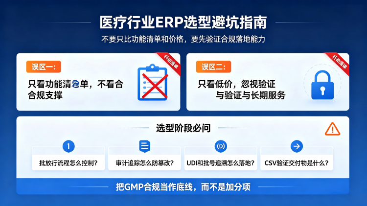 医疗行业ERP选型两个常见误区与GMP合规检查要点