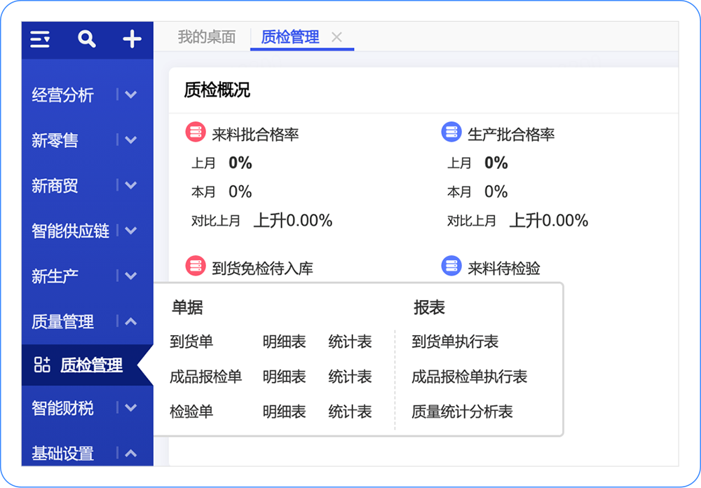 畅捷通T+CLOUD质检管理